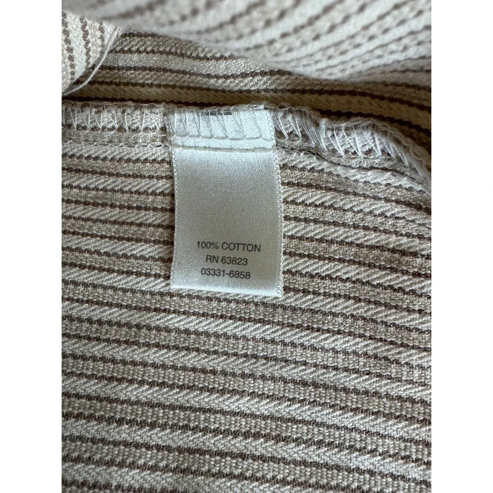 Christopher & Banks Womens Size 12 Tan Striped Cotton Knee Length Skirt